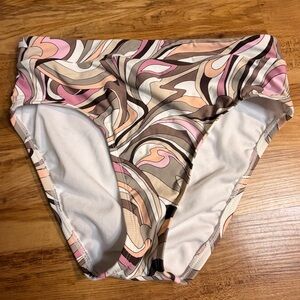 Freshwater Bikini Swimsuit Bottoms Size Small Geometric Design Multicolor NWOT